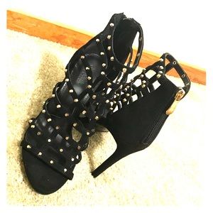 Black Studded High Heels
